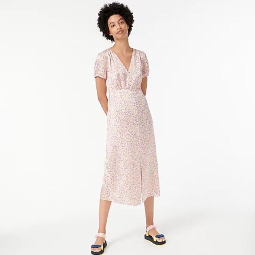 J. Crew ditzy floral button front midi dress dainty feminine womens size 10